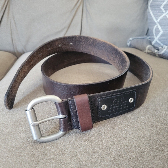 Relic Other - Relic Men's Brown Leather Belt with Silver-Tone Solid Brass Buckle Size 38